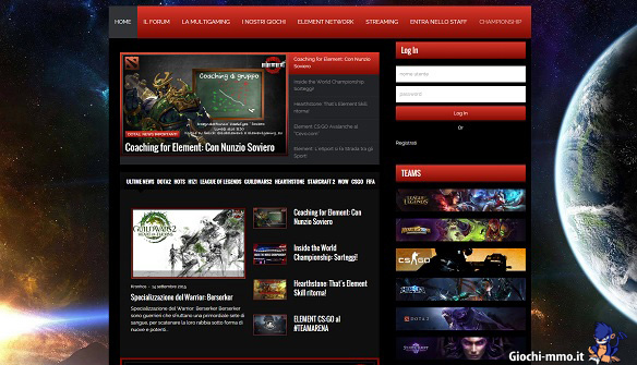 Homepage Element Gaming