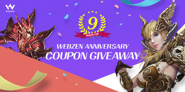 Webzen: codici regalo in occasione del 9° anniversario